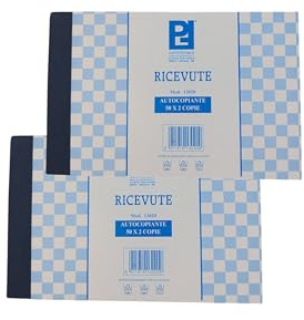 GUTE LINES 2 Blocchi Ricevute Generiche, Bollettari Quietanze Pagamenti Generici, Libretti Blocchetti Pagamenti, 50 Moduli Autocopianti, Quick Grafiche