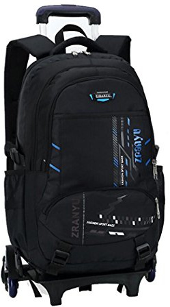 VILINKOU Rolling Backpack Trolley Schoolbag for Boy and Girl Wheels Bags (Blue)