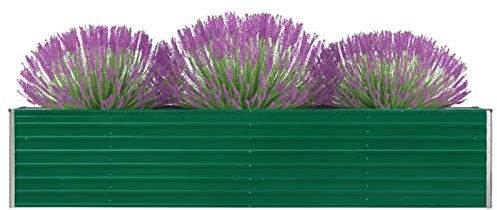 ZEYUAN Garten-Hochbeet, Palettenrahmen, Hochteich, Gemüsebeet, Kräuterregal Balkon, Blumenbeet, Kräuterspirale, Tomatenbeet, Pflanzhochbeet, Verzinkter Stahl 320×40×45 cm Grün