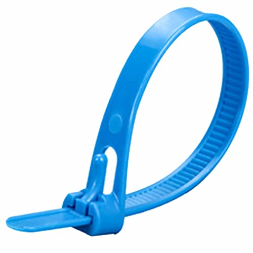 Oksdown Paquete de 100 bridas gruesas de color blanco, resistentes, grandes, 300 mm x 7,6 mm, plástico de nailon fuerte, autobloqueo, 30,5 cm, extralargas, color azul