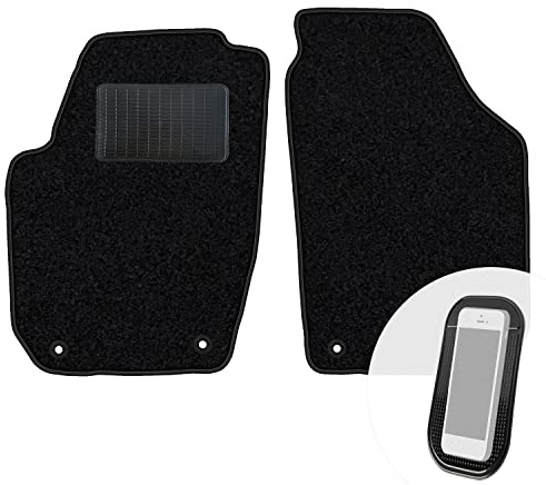 moto-MOLTICO Vorne Fußmatten Auto Velours Autoteppiche | Schwarz Automatten Set 2-teilig passend für Skoda Fabia 2 2007-2014