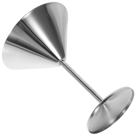 KICHOUSE Stainless Steel Wine Glass Martini Glass Cocktail Cup Metal Goblet for Party Use Wine Goblet
