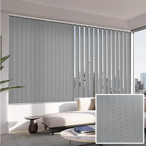 X1NGFU Lamellenvorhang Vertikaljalousie nach Maß,Verdunkelungslamellen Schiebegardine Lamellenvorhang,Sonnenschutz Blendschutz,für Zuhause,Inklusive Zubehör,grau,Breite×Höhe (180cm x 180cm)