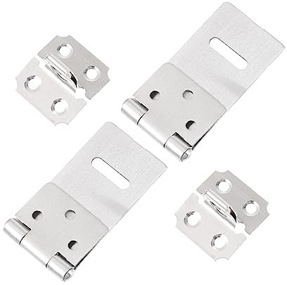 Homoyoyo 2 Set fibbia close gicos sicurezza domestica hasp di bloccaggio con chiave a porta scrocco in acciaio inox fermo di sicurezza Acciaio inossidabile Silver