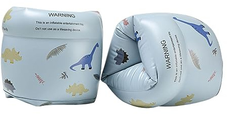 2 pezzi Braccioli da nuoto Braccioli Tubi Braccioli Nuoto Anelli per Spiaggia Outdoor Learning Blu Dinosauro Blu 18x16,5 cm
