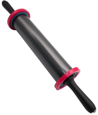 Kichvoe Rodillo De Amasar De Acero Inoxidable Con Anillos Ajustables Para Pizza Tartas y Repostería Para Hornear
