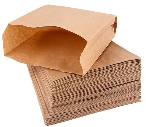 LDXDRU 300 Stück Klein Papiertüten Braun, 19x15x5cm Geschenktüten aus Papier, Brottüten, Packpapier Tüten, Frühstücktüten Süßigkeiten Plätzchentüten für DIY Papiertüten, Verpackungstüten
