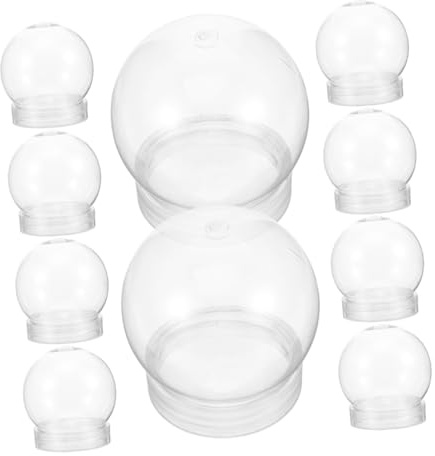 TOYZFRIENDY Bolas de Nieve Transparentes Pequeñas 150 Ml de Plástico con Tapa Giratoria para Manualidades DIY Decoración de Fiestas Pack 20 Unidades