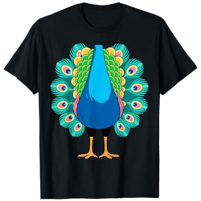 Pfauenhemd Erwachsene Kinder Herren Damen Pfau Kostüm T-Shirt