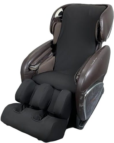 QCdeSoulBLV Massage Chair Cover, Full Body Washable Stretch Fabric Recliner Dust Protection Covers, Black, Body+Foot