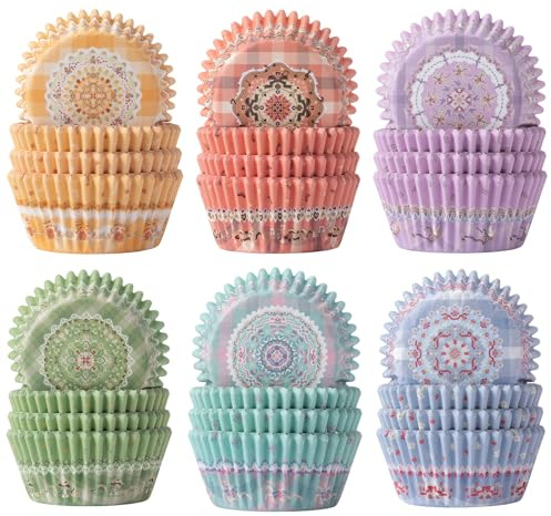 600Pcs Standard Size Cupcake Cases, Disposable Cupcake Baking Liners Cups | Muffin Liners Cupcake Wrappers Holders Baking Cups Set for Holiday Birthday Party Weddings Green