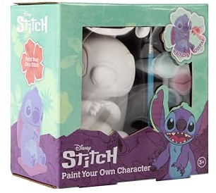 Disney - Juego de pintura de Lilo y Stitch | Figura de yeso para pintar para niños | Juego de manualidades creativas con colores y pinceles | Efecto de pasta texturizada | Idea de regalo DIY a partir