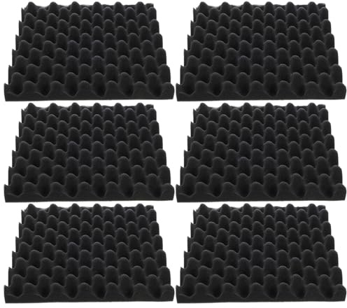 MAGICLULU Panneaux Acoustiques Auto-Adhésifs 30X30X5 CM, Lot de 12, Mousse Insonorisante Haute Densité Ignifuge pour Isolation Phonique Murale, Absorption du Bruit, Acoustique Studio et