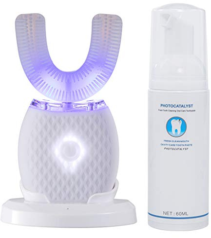 SVKCO Ultrasonic Toothbrush for Adult Automatic Toothbrush 30'' Automatic Timer Wireless Charging Washable Travel Home Dual-use