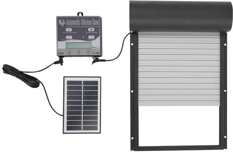 Automatische Hühnerstalltür mit Fernbedienung Elektrische Hühnertür Solarbetriebener Automatischer Hühnerstallöffner mit LCD-Display, Timer, Lichtsensor, Automatische Hühnerklappe für Hühnerstall