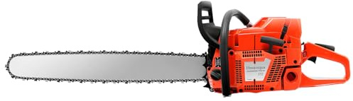 Tronçonneuse à essence 71 cm³, puissance 3,9 kW, 10 000 tr/min, rail de guidage de 28 pouces, moteur 2 temps, lubrification automatique, frein de chaîne de sécurité, pour abattage d'arbre, coupe du