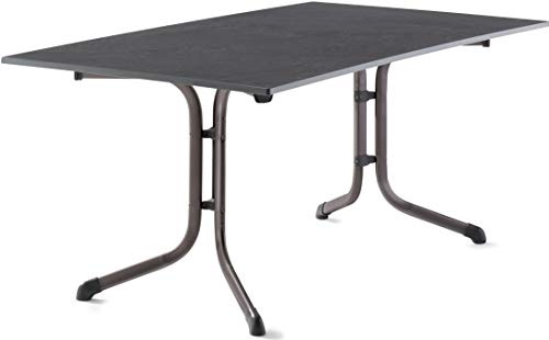 Sieger Boulevard-Klapptisch mit vivodur-Dekorplatte, 165x95 cm, eisengrau, Schieferdekor anthrazit