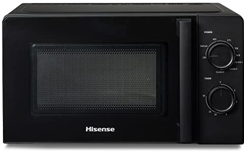 Hisense H20MOBS1HG Forno Microonde con Controllo Meccanico, Capacità 20 L, Potenza 700 Watt su 6 Livelli, Colore Nero