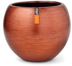 Capi Europe - Vase Boule Retro - 12x10 - Cuivre - Ouverture Ø12 - Pot intérieur et extérieur - BRTC109