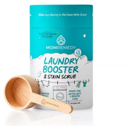 Laundry Booster and Stain Remover Scrub, MomRemedy Oxygen Whitener, Whiten Whites and Brighten Colors, Remove Stains, Household Cleaning Scrub, Chlorine Bleach Free