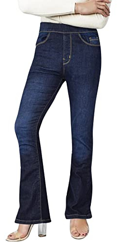A2Z Ladies Denim Flared Jeans Comfort - Jeans JN36 Dark Blue 16