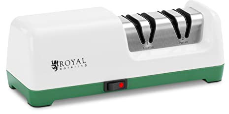 Royal Catering RCDKS-02 Afilador de Cuchillos Profesional Eléctrico - 20 W Blanco - Para Cocina