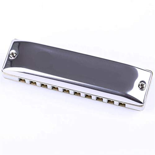 Diatonische Mundharmonika 10 Löcher Blues Harp Schlüssel C Messing Reeds Edelstahl-Abdeckung aus Aluminium Comb YIJIAN (Farbe : Key Low E)