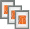WOLTU Bilderrahmen 21x29,7 cm A4, Fotorahmen zum vertikalen oder horizontalen Aufhängen/Aufstellen, Holzrahmen mit Passepartout, Set of 3 Posterrahmen Collage Wanddeko, Grau