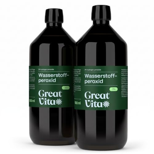 GreatVita Wasserstoffperoxid 2000 ml - 3% Lösung | Hochreine Qualität, ohne Stabilisator | Vielseitig einsetzbar für Haushalt und technische Anwendungen