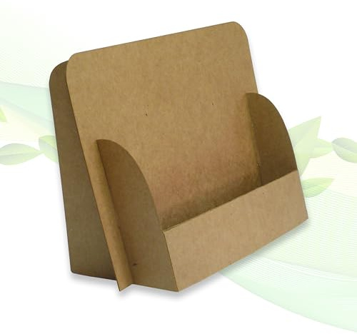 Thefoldstands 5 présentoirs pliables nature-eco Design pour cartes postales écologiques format DIN A6 10,5 x 14,8 cm horizontal - Porte-prospectus en carton recyclé, pour une utilisation à court ou