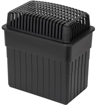 Déshumidificateur avec bloc de granulés de 2 kg - Idéal pour salle de bain, garage, cave - Rechargeable - 24 x 16 x 15 cm - Noir