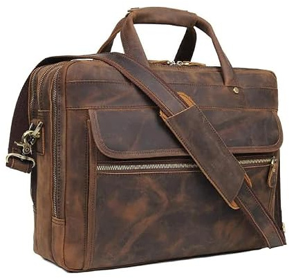 MaheTri äkta indiskt läderväska för män messanger, cross-body, axelväska resväska, utomhus, weeken, multifunktionell premium vintage kvalitetsväska perfekta presenter | present till honom, Vintage