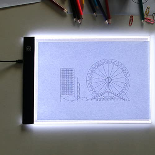 A5 LED-Kopiertafel, A5, Ultradünn, Tragbare LED-Tracing-Board-Lichtbox, 3-stufige Dimm-Helligkeit, Tracer-Pad-Board, Verstellbare Ultradünne Tracing-Lichtbox für Zeichenanimationen