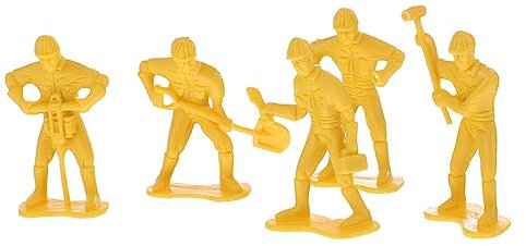 NUOBESTY 45st Mikro-landschaftsverzierung Eisenbahnspielzeug Digitales Zeichen Kidcraft-spielset Engineering-Menschen-Figuren Puzzle-Spielzeug Miniaturmenschen Kind Schubkarre Plastik