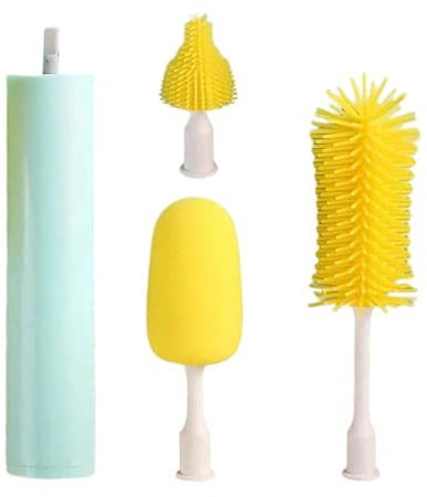 Flasche und Sauger Reinigungsbürste, Flaschenreiniger, Borstenflaschenreiniger Bürste, 3 in 1 Elektrische Abnehmbare Flaschenbürste Set, Flaschenreinigungsset, Babyflaschenbürste