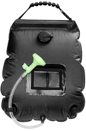 CENPEK Tragbare Solar-Campingdusche, 20 l Warmwasser-Duschtasche für den Außenbereich, solarbetriebene Campingdusche mit Temperaturanzeige, tragbare Solar-Heiztasche für Camping-Wanderungen