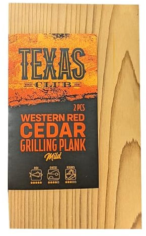 TEXAS CLUB - 2 Placche di Faggio per Barbecue, Assi per BBQ, Tavolette Ideali per Pesce, Maiale, Carne Rossa, Frutta e Verdura, Riutilizzabili da 1 a 3 Volte, Misura 25 x 15 x 1 Cm