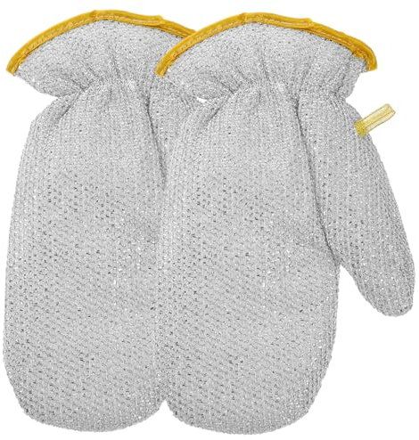 minkissy 2pcs Scald Dishwashing Gloves Comfortable Kitchen Cleaning Gloves Reusable Long Cuff for Winter Household Chores