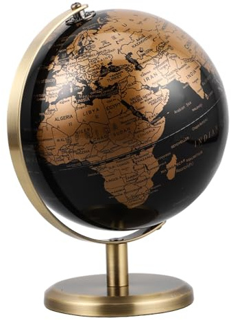 JUMPLAWN Globo Terráqueo De Escritorio Adornos De Globo Antiguo Decoración Elegante Para Oficina y Hogar