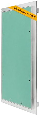 Proxinova 30x60 cm Plasterboard Access Panel – Inspection Hatch with Aluminium Frame Tile Access Panel, Fuse Box Cover, Ceiling Panels & Loft Hatch with Removable Door