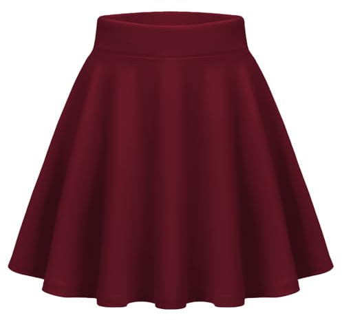 Zeagoo Gonna da Donna Gonna Mini Skater 2026 Gonne Estive Elastica a Vita Alta Gonna A-Line per Festa e Club, Vino rosso, L