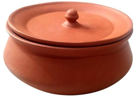 Dahi Handi Mitti Ke Bartan,Clay Pot for Cooking & Serving, Clay Curd Pot Curd Bowl Indian Kitchan Item (Medium) Pack Of 1