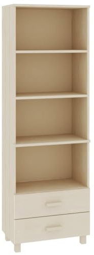 SKM Highboard Honey Brown Solid Pine, MDF 23.6 x 13.8 x 70.9 in,Brown (Weight 55.12KG)