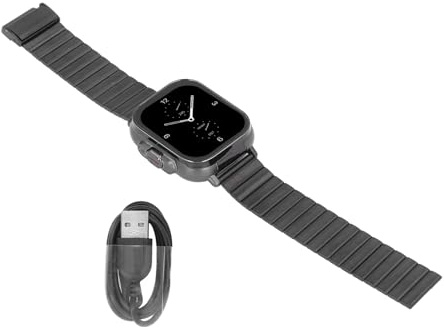 Montre connectée 2 en 1 avec écouteurs, Bluetooth 5.3 et NFC, écran HD 2,01 pouces, modes multisports, longue durée de vie de la batterie, pour téléphones Android, suivi de la (Shell noir (acier