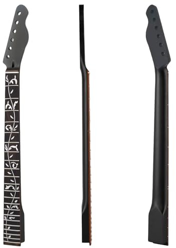 22fret Black Matte TL Electric Guitar Neck Canadian Maple,Cow Bone Nut, Rosewood Carved Tree of Life Fretboard