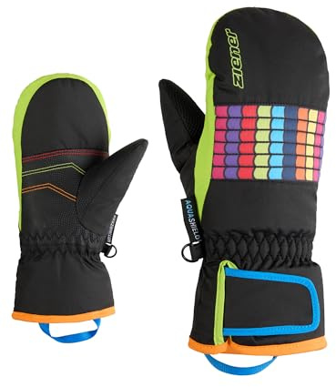 Ziener LAMILO-Z - Manoplas de esquí para niños, Impermeables, sin PFC (4,5), Color Negro