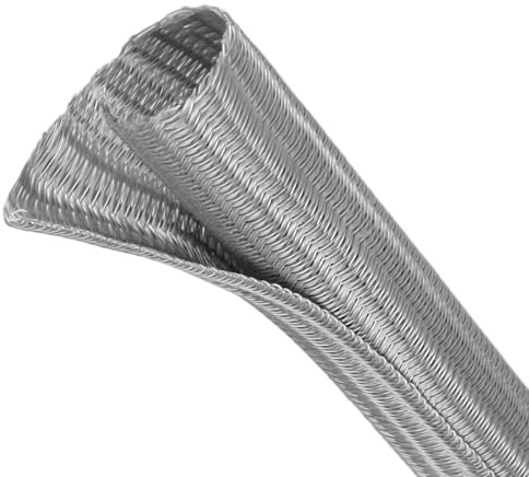 Split Wire Loom Tubing, Cable Protector Sleeve, Braided Cable Management for TV/Computer/Home Theater/Engine Bay, Cord Protectors from Pets No Chew (Grey, 1/2-10ft)