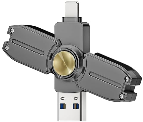 Exsellom 256 GB Speicherstick für iPhone/Pad/Android/PC/Mac/Tablet, USB Stick für Phone Speicherstick mit Kreisel-Design–Geeignet zum Speichern von Fotos und Videos Sowie zum Stressabbau Unterwegs