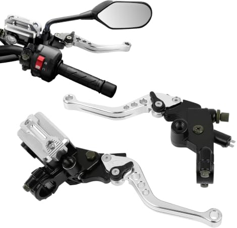 DREAMIZER Maitre Cylindre Frein Avant Moto 7/8 26 mm avec Maître-Cylindre de Frein et Levier D'embrayage CNC Gauche et Droit Compatible avec Honda Kawasaki Suzuki Yamaha