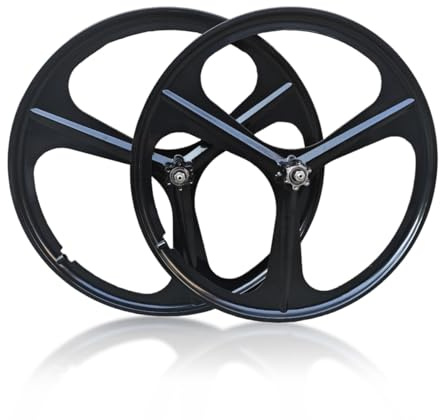 26'' 27,5'' 29'' Mag Jantes en Magnésium pour VTT 3 Rayons Roues Avant Et Arrière QR 100mm/135mm Moyeux À Frein À Disque pour Roue Libre Rotative 6-9 Vitesses(Black,27.5in)